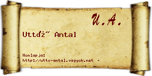Uttó Antal névjegykártya
